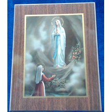 Our Lady of Lourdes on wood